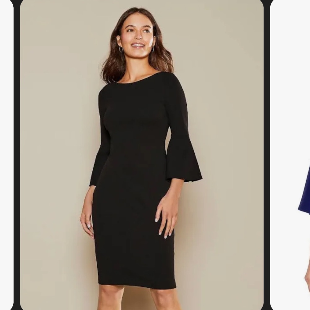 Calvin Klein Black Dress with Trumpet Sleeve * see description!*